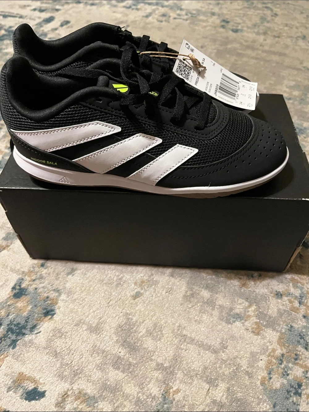 adidas Kids Black and White Predator Club Soccer Sneakers
